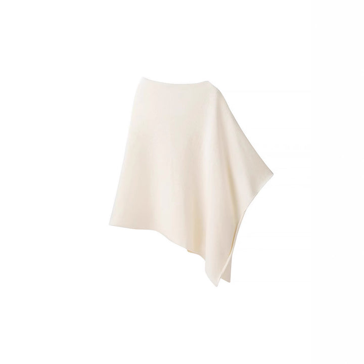Damen Feiner Strickponcho mit asymmetrischem Saum und U‑Boot‑Ausschnitt Echo Archiv