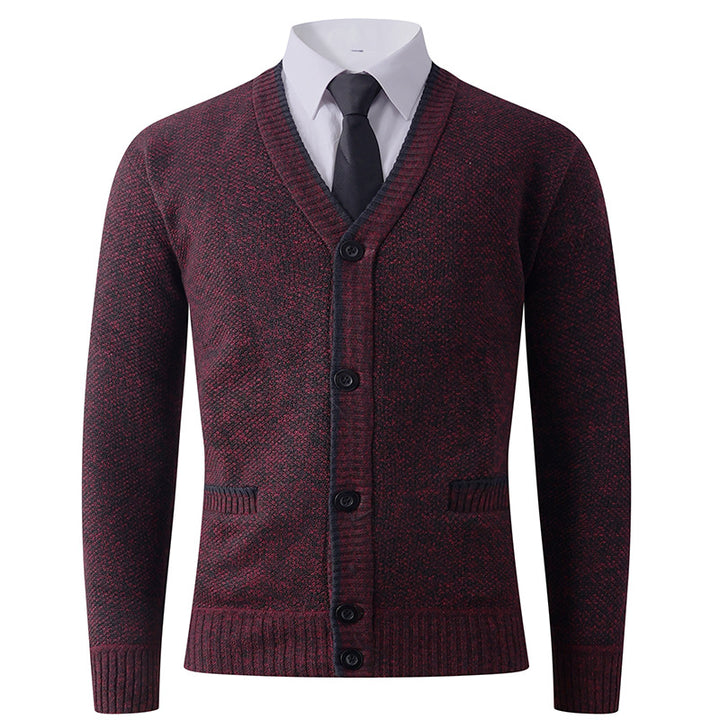 Herren Strickjacke mit V-Ausschnitt und klassischem Design Echoarchiv