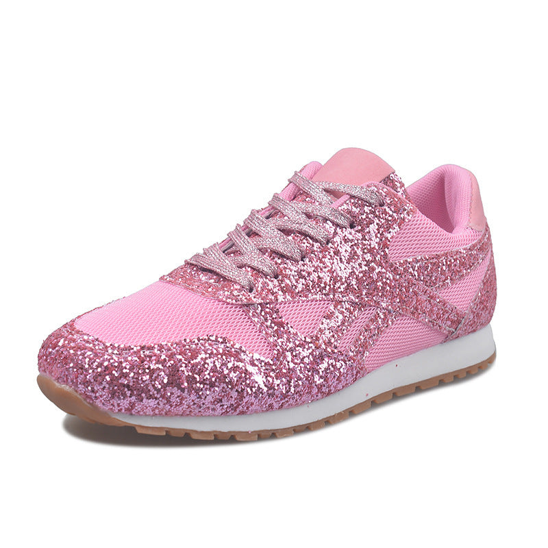 Damen Glitzer-Sneaker mit atmungsaktivem Mesh und profilierter Gummisohle Echoarchiv