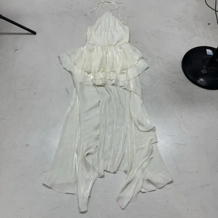 Damen leichtes Wickelkleid mit Volant und asymmetrischem Saum Echo Archiv