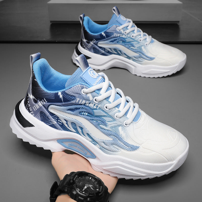 Unisex leichte Fashion-Plateau-Sneaker mit atmungsaktivem Mesh, dynamischem Wellenprint und gepolstertem Einstieg – Norré
