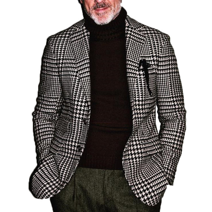 Herren eleganter Baumwoll-Blazer mit Hahnentrittmuster Echoarchiv