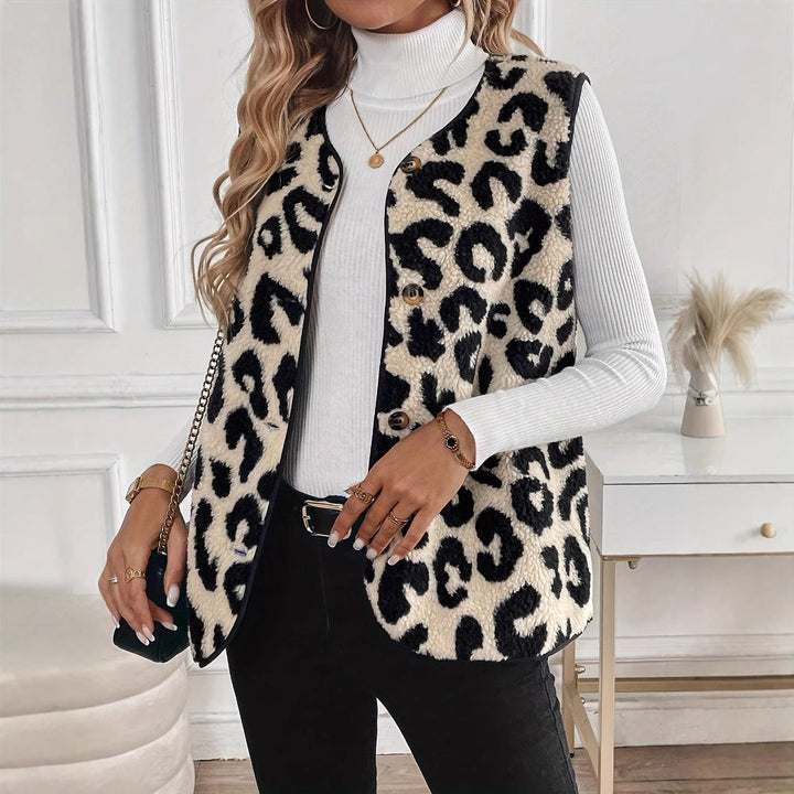 Damen Kuschelige Leo-Fleece-Weste Echoarchiv