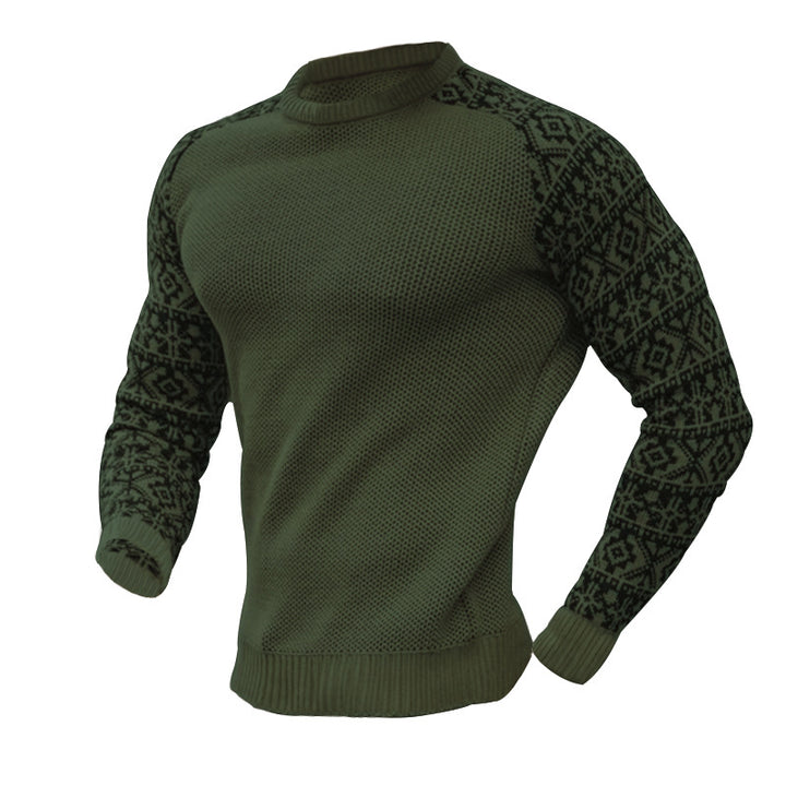 Herren Strickpullover mit grafischem Muster und strukturiertem Design Echoarchiv