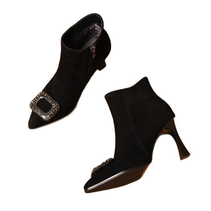 Damen Elegante spitze Stiefeletten mit Glitzer-Akzenten Echo Archiv