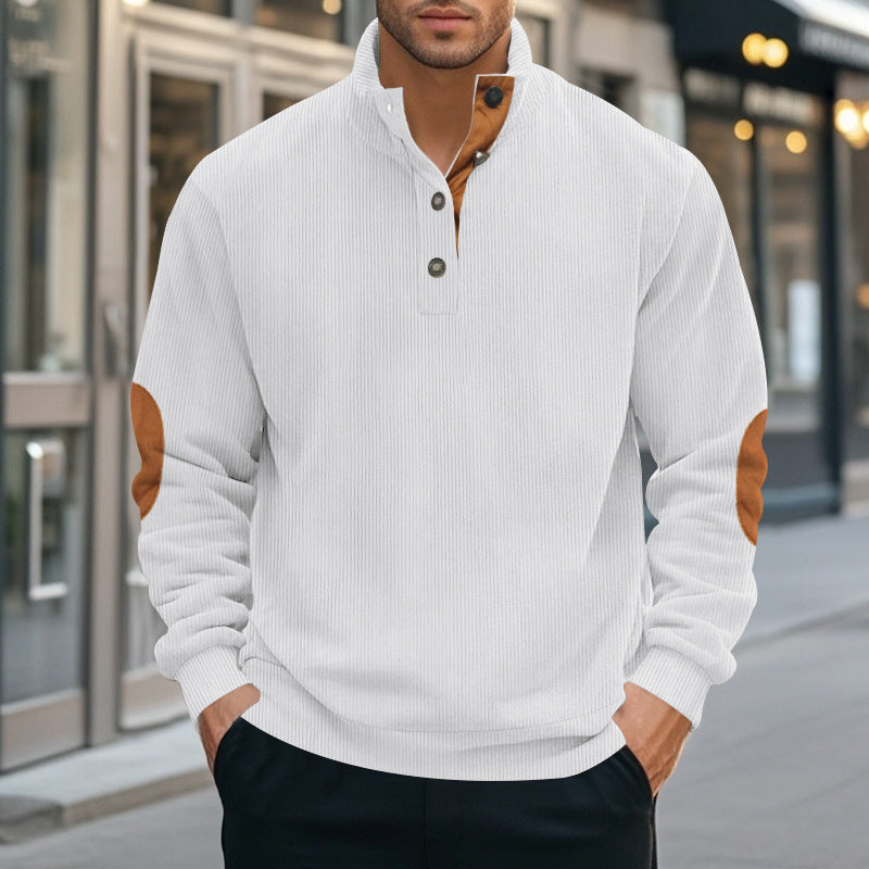 Herren Modischer Pullover mit Stehkragen und Kontrastakzenten Echoarchiv