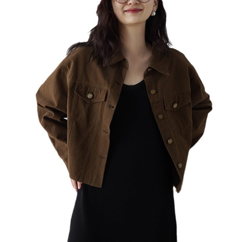 Damen Modische Oversized-Jacke mit Knöpfen und praktischen Taschen Echoarchiv