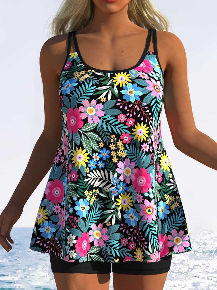 Damen Tankini mit verspieltem Streifenmuster und originellem Schnitt Echo Archiv