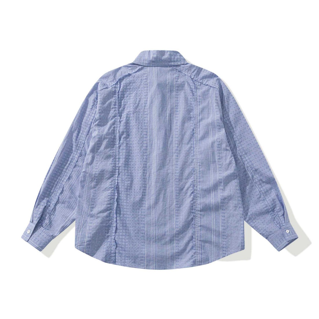 Damen Strukturierte Oversize‑Hemdbluse mit feiner Stickerei und Streifenstruktur Echoarchiv