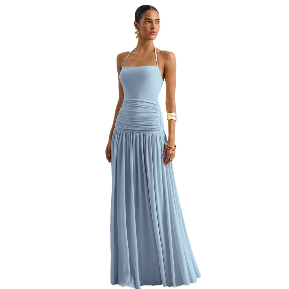 Damen Elegantes Maxikleid mit rüschiertem Oberteil und zarter Silhouette Echo Archiv