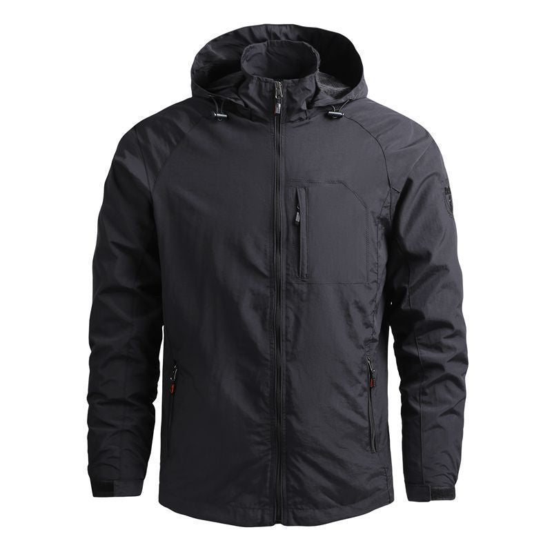 Herren nan leichte wasserabweisende Softshelljacke mit Kapuze und Brusttasche Echo Archiv