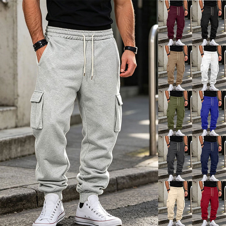 Herren Cargo-Jogginghose aus Baumwollfleece mit elastischem Bund und Beinbündchen Echoarchiv