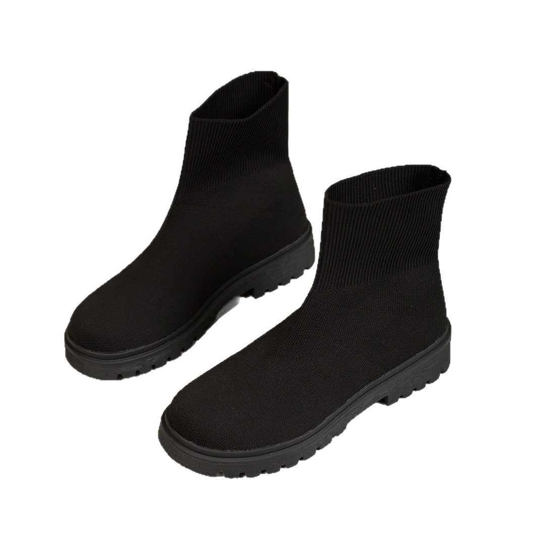 Damen nan gestrickte Sock-Stiefelette mit elastischem Rippbund stoßdämpfender Leichtsohle und robustem Traktorprofil Echo Archiv