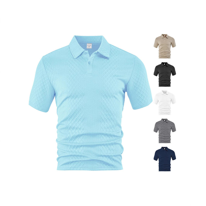 Herren kurzärmeliges Polohemd mit strukturiertem Design Echoarchiv
