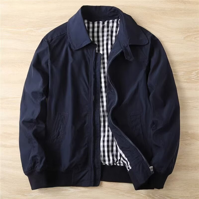 Herren Modische Bomberjacke mit kariertem Innenfutter Echo Archiv