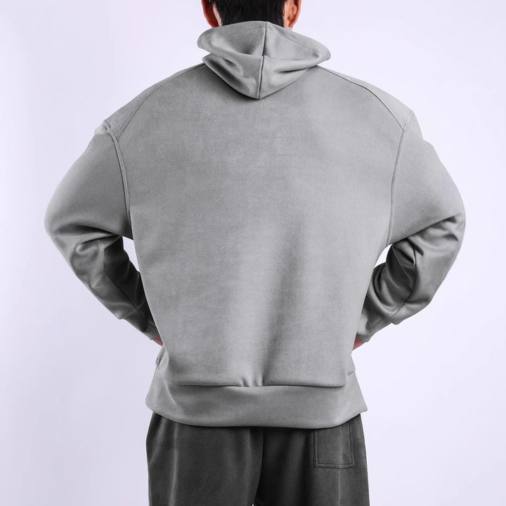 Herren lässiger Hoodie mit hohem Kragen und praktischer Kängurutasche Echoarchiv