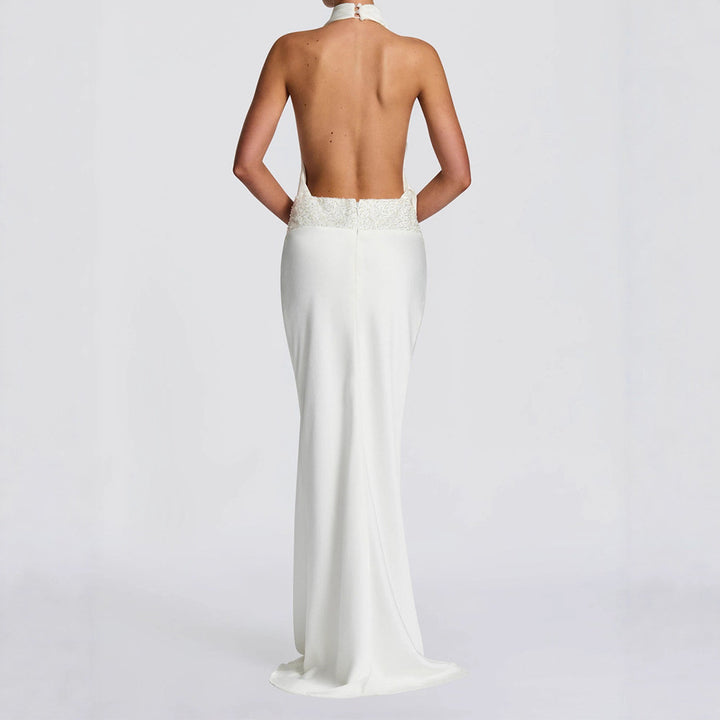 Damen Elegantes Hochzeitskleid mit schimmerndem Taillenband Echo Archiv