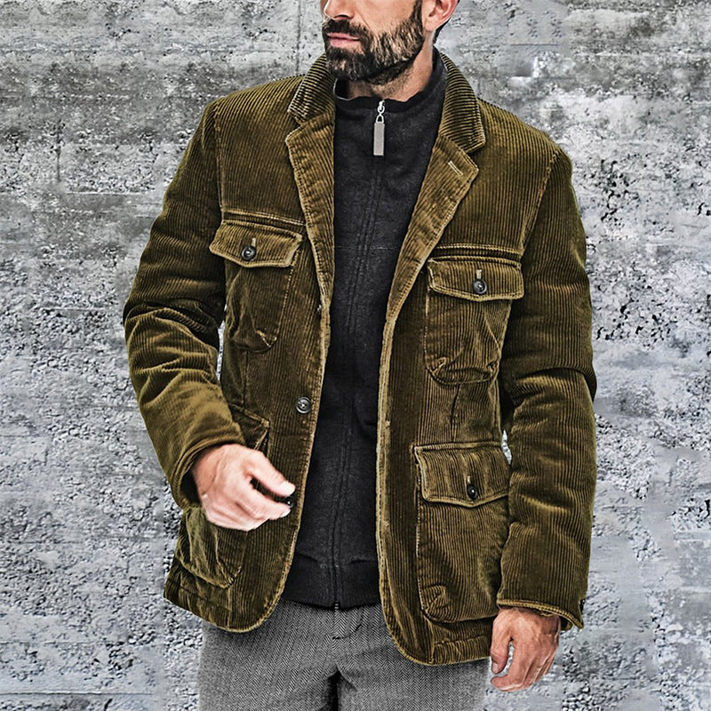 Herren Cordjacke mit praktischen aufgesetzten Taschen und modernem Schnitt Echoarchiv