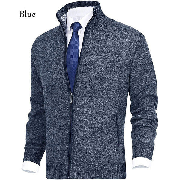 Herren nan Strickjacke mit Stehkragen und verdecktem Reißverschluss Echo Archiv