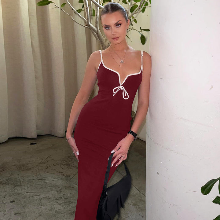 Damen figurbetontes Maxikleid mit tiefem Ausschnitt Echo Archiv
