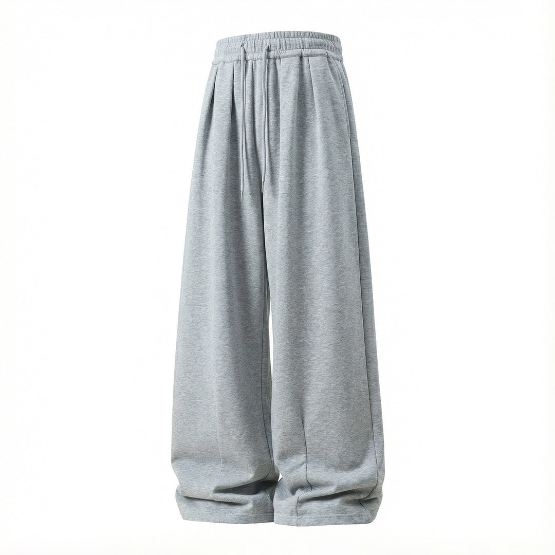 Damen Extraweite Palazzo-Freizeithose aus French-Terry mit Faltenbund und Kordelzug Echo Archiv