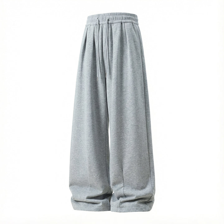 Damen Extraweite Palazzo-Freizeithose aus French-Terry mit Faltenbund und Kordelzug Echo Archiv