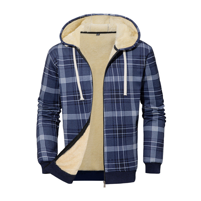 Herren Gemütliche Fleecejacke im karierte Design Echo Archiv