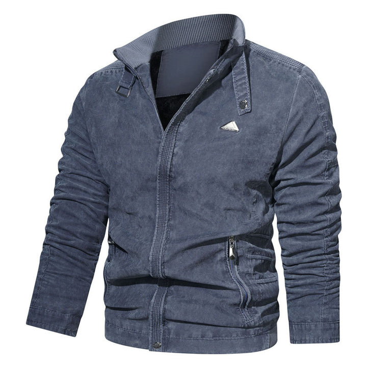 Herren Mikrofaser-Canvas-Blouson im Pilotenstil mit gerafften Ärmeln und verdeckten Reißverschlüssen Echoarchiv