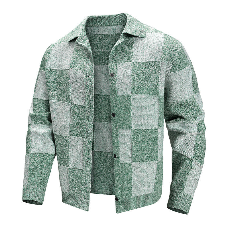 Damen Modische Karierte Strickjacke Echo Archiv