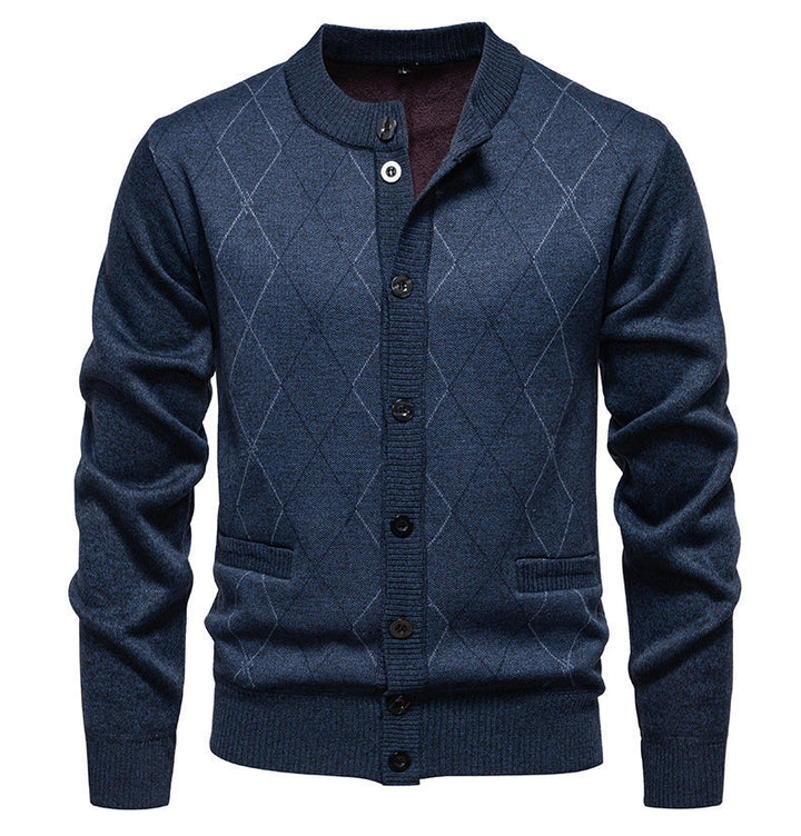Herren stylische Strickjacke mit diamantförmigem Muster Echoarchiv
