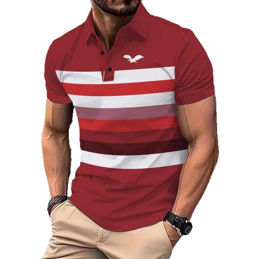 Herren Polohemd mit modernem Streifenmuster Echoarchiv