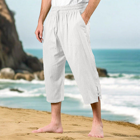 Herren luftige Sommer-Shorts mit verstellbarem Kordelzug und seitlichen Taschen Echoarchiv