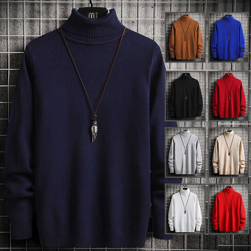 Herren Eleganter Rollkragenpullover aus hochwertigem Strickmaterial Echoarchiv