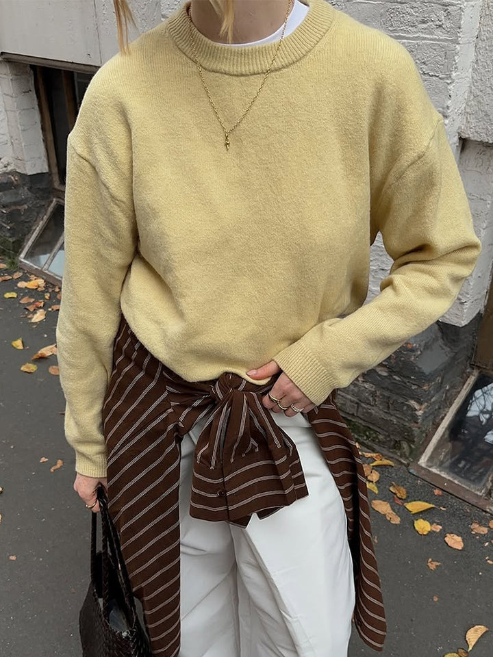 Damen Boxy Feinstrickpullover mit Raglanärmeln und geripptem Bündchen Echoarchiv