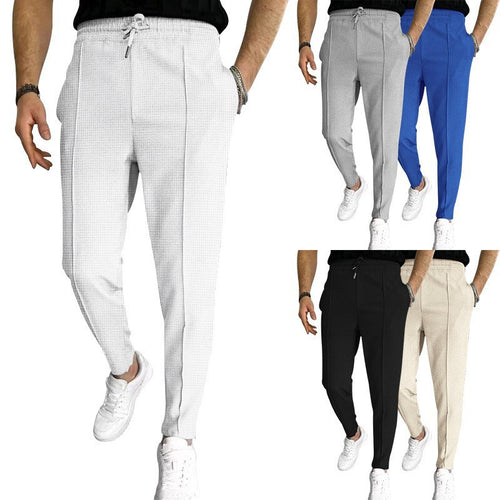 Herren stylische Hochbund-Hose mit elastischem Kordelzug und strukturiertem Design Echoarchiv