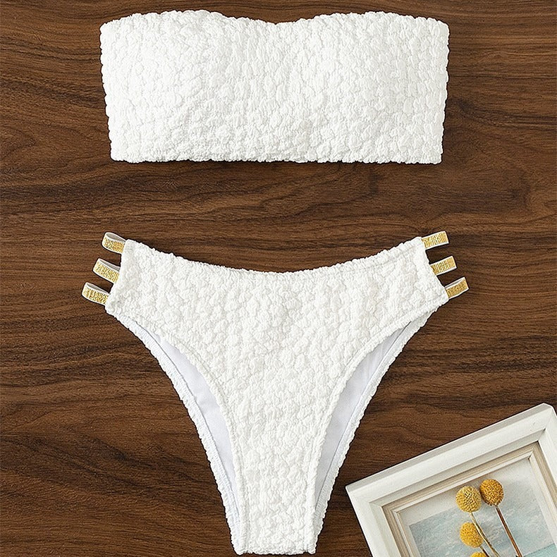 Damen Bandeau-Bikini mit strukturiertem Oberteil und dekorativen Details Echo Archiv