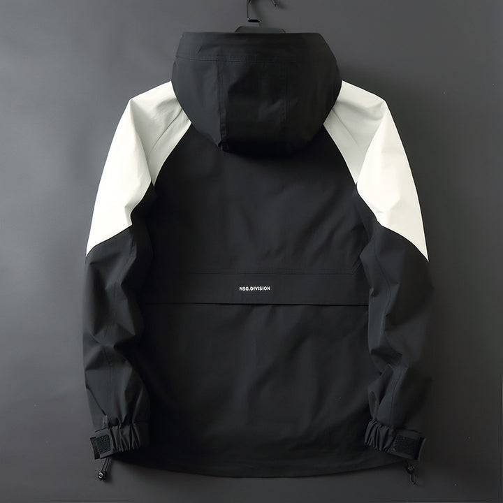 Herren Technische Parka-Jacke im Utility-Stil mit Kapuze, wind- und wasserabweisender Shell Echo Archiv