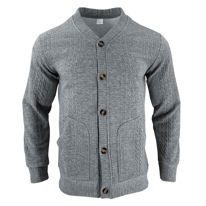 Herren Strickjacke mit hochwertigem Strukturmuster und modernen Knöpfen Echoarchiv