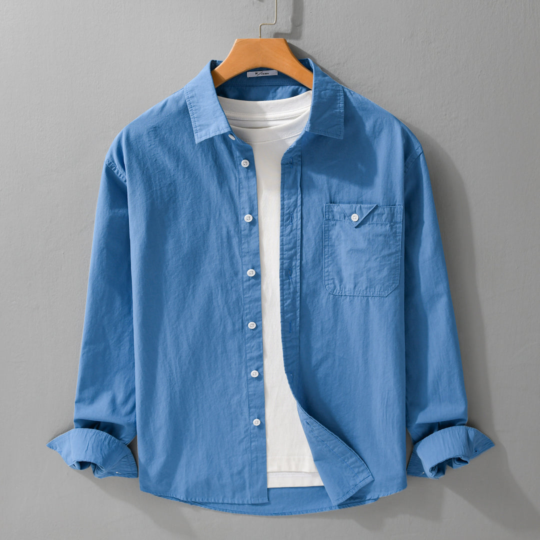 Herren Lagenhemd mit integriertem T-Shirt-Layer und aufgesetzter Brusttasche Echoarchiv