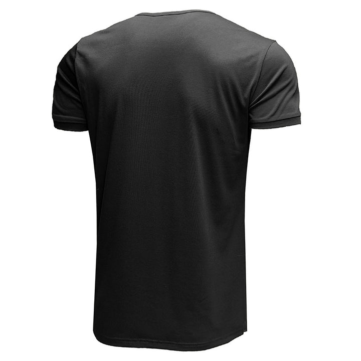 Herren Kurzarm Hemd mit modischem Henley-Ausschnitt und strukturiertem Design Echoarchiv