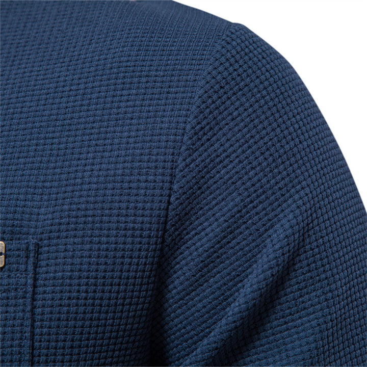 Herren Langarmshirt mit modularem Waffelstruktur und praktischer Brusttasche Echoarchiv