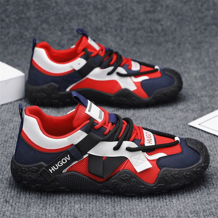 Herren Multimaterial-Trekkingsneaker mit verstärkter Zehenkappe, gepolsterter Fersenstütze und griffiger Offroad-Sohle – Tavélo