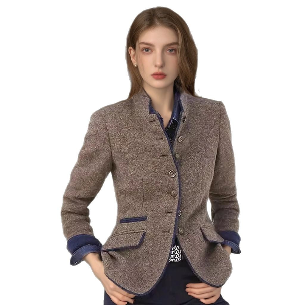 Damen elegante Blazerjacke mit Knopfleiste und praktischen Taschen Echoarchiv