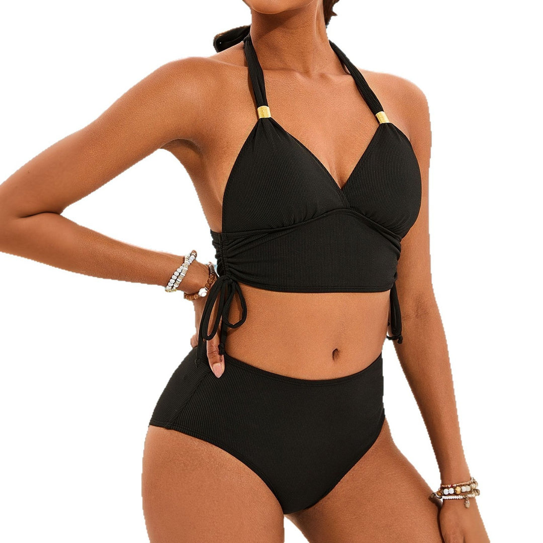 Damen Hochtaillierter Bikini mit Wickeloberteil Echo Archiv