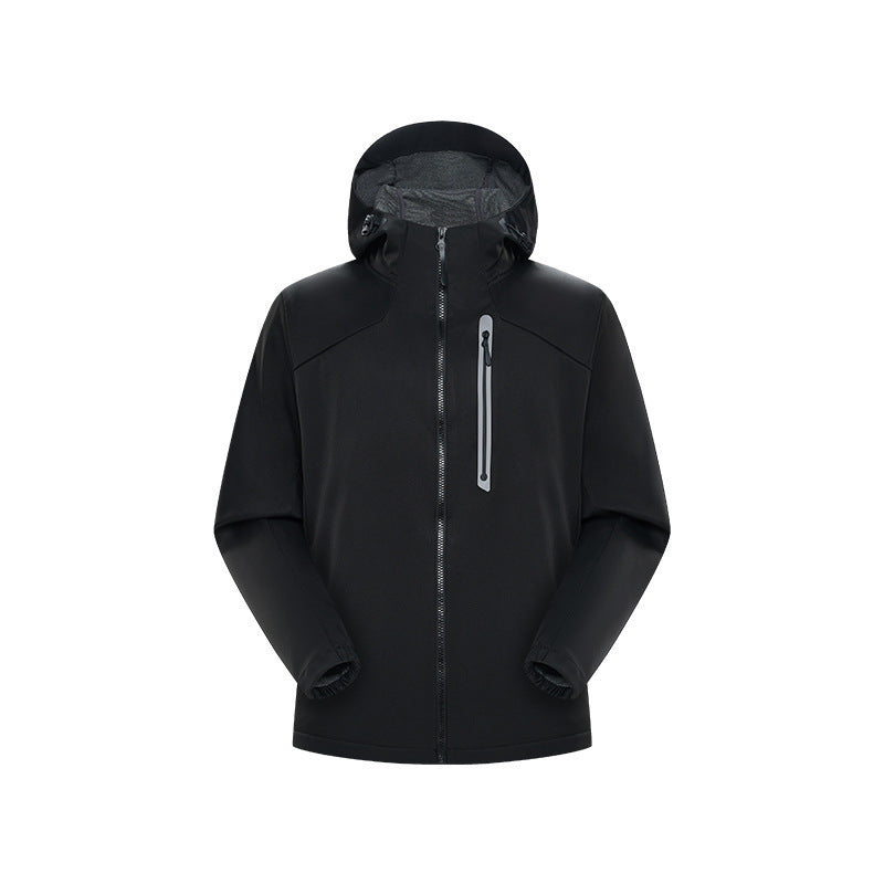 Herren Wasserdichte Softshell-Outdoorjacke mit verstellbarer Kapuze, verschweißten Reißverschlüssen und reflektierender Brusttasche Echo Archiv