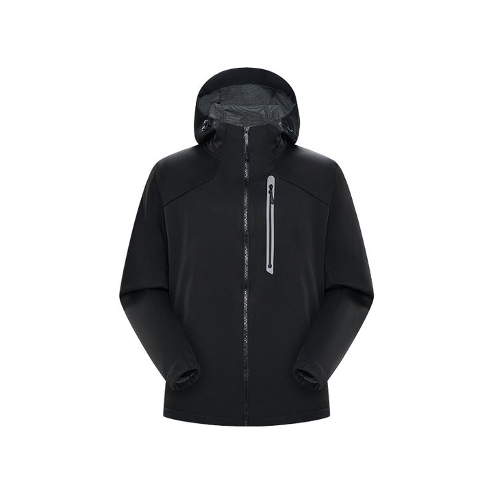 Herren Wasserdichte Softshell-Outdoorjacke mit verstellbarer Kapuze, verschweißten Reißverschlüssen und reflektierender Brusttasche Echo Archiv