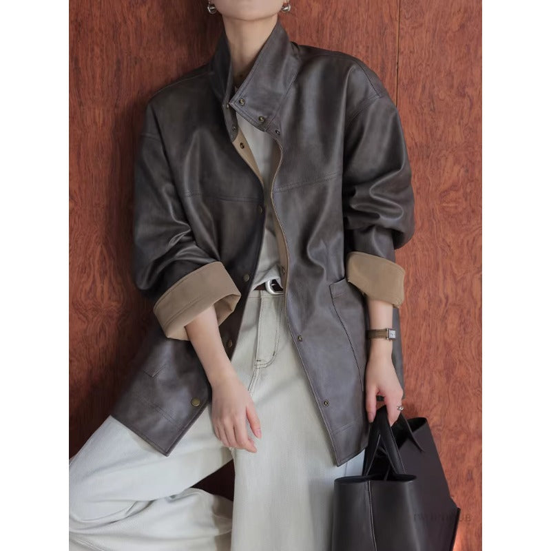 Damen Lederjacke mit modernem Schnitt Echoarchiv