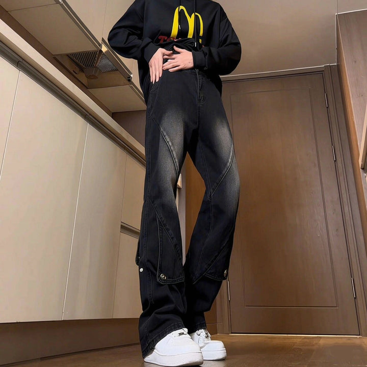 Damen Lässige Oversized Denim-Hose Echoarchiv