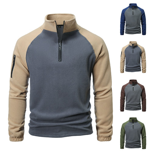 Herren Fleecepullover mit halbem Reißverschluss und praktischer Seitentasche Echoarchiv