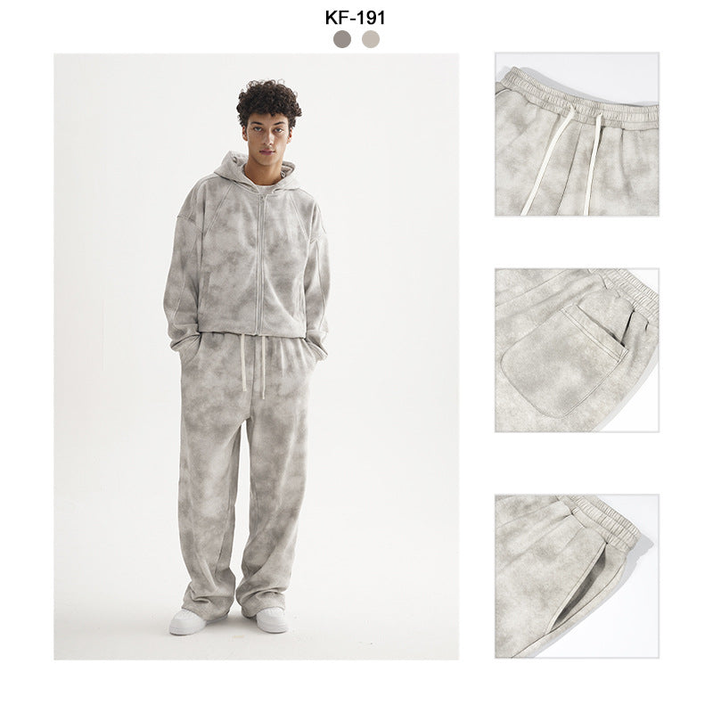 Damen Lässige Sweathose mit geradem Bein, Batik-Effekt und elastischem Bund Echo Archiv